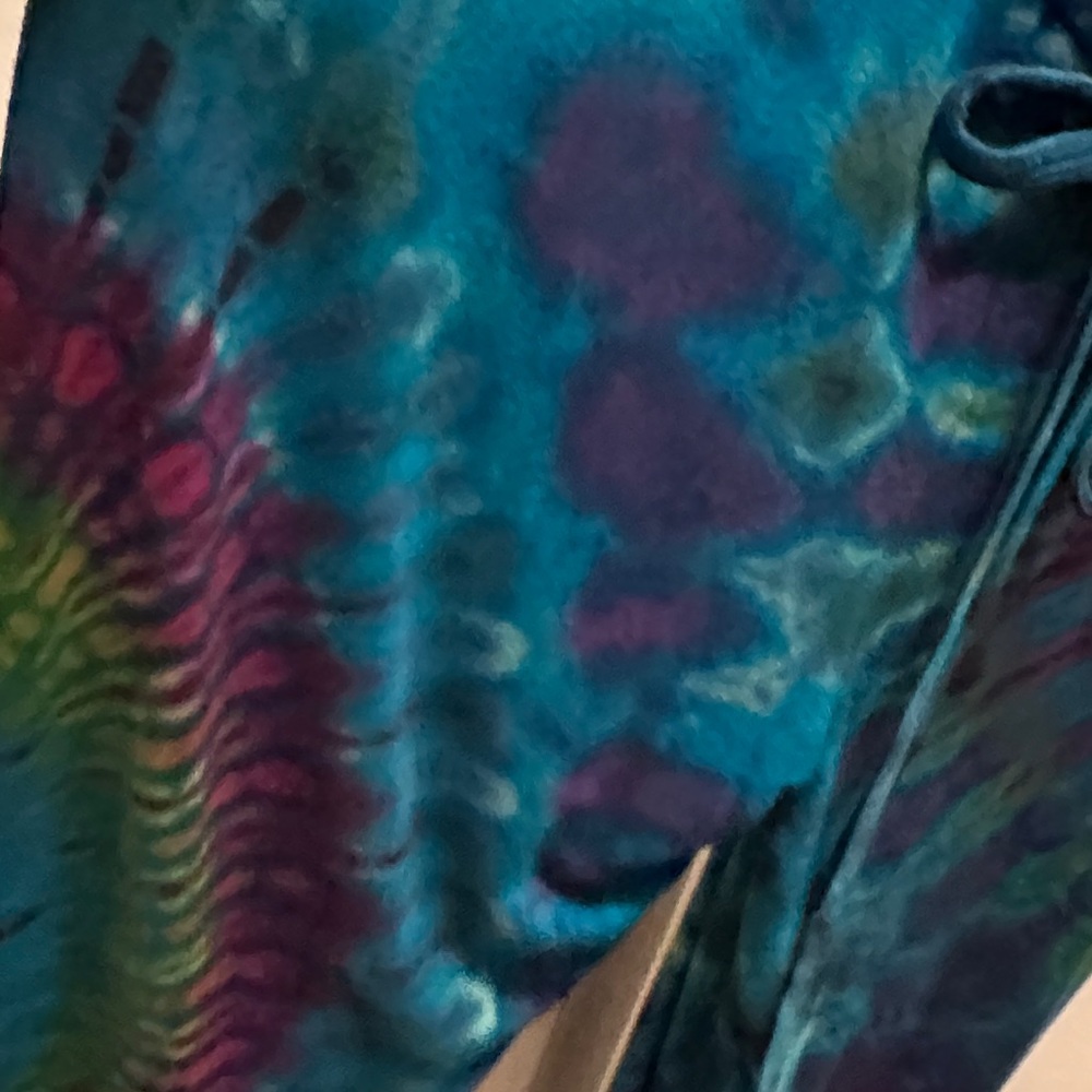 Kathmandu Imports Soft Knit Tie-Dye Sleeveless Jumpsuit - Teal Multicolor - Picture 6 of 9